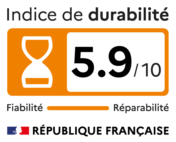 Indice durabilité de 5.9 Indice durabilité de 5.9